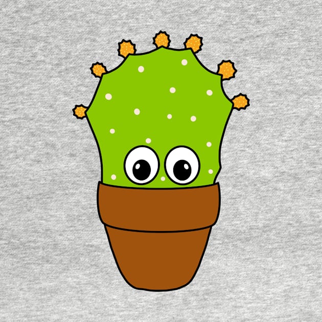 Cute Cactus Design #354: Prickly Pear Cactus With Cute Buds by DreamCactus